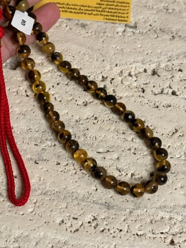 سبحه كهرمان حر شوائب طبيعية