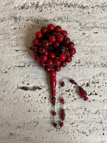 سبحة مصنوعة حجم كبير من كرات البلياردو الاحمر الغا...