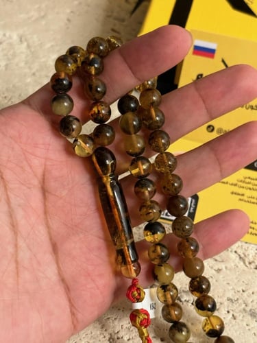 سبحه كهرمان حر شوائب طبيعية