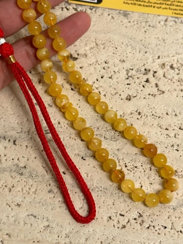 سبحه كهرمان حر شوائب طبيعية