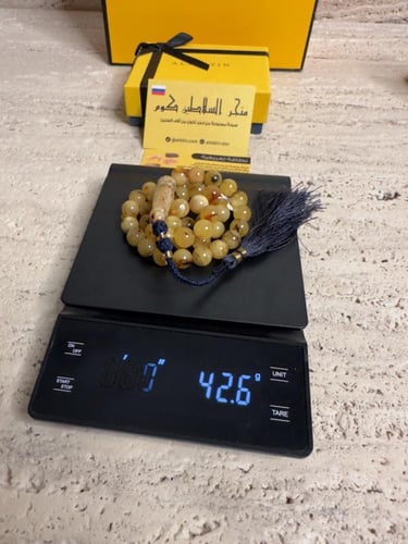 سبحه كهرمان حر شوائب طبيعية