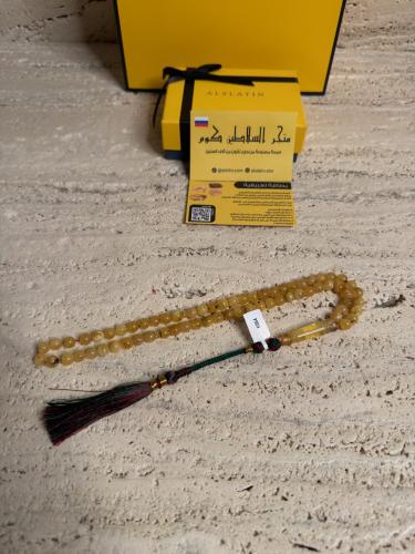 سبحه كهرمان حر شوائب طبيعية مع شكة تفاصل يدوي