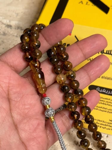 سبحه كهرمان حر شوائب طبيعية