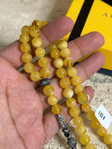 سبحه كهرمان حر شوائب طبيعية