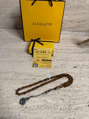 سبحه كهرمان حر شوائب طبيعية