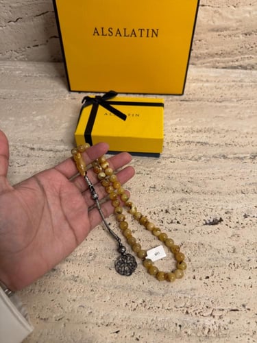 سبحه كهرمان حر شوائب طبيعية