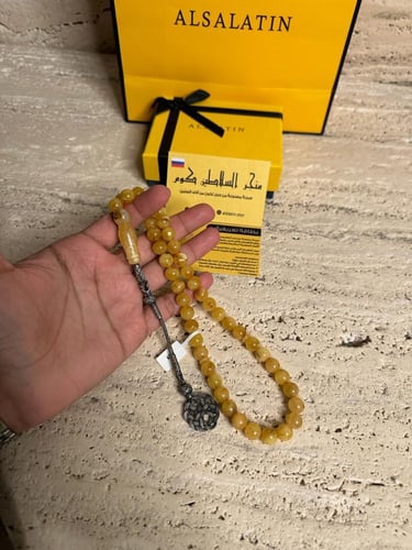 سبحه كهرمان حر شوائب طبيعية