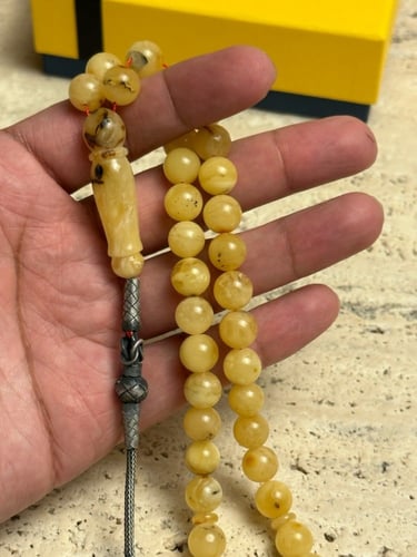 سبحه كهرمان حر شوائب طبيعية