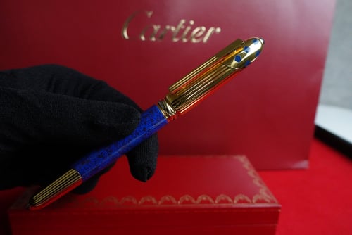 قلم كارتييه مخزن من عام 1990 بانثير لاك بلو بول بو...