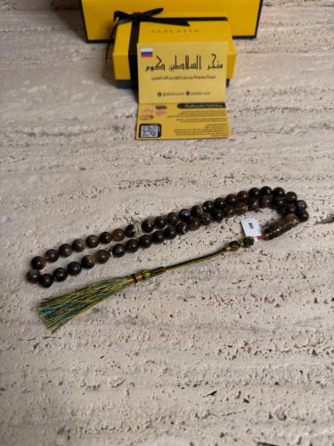 سبحه كهرمان حر شوائب طبيعية مع شكة تفاصل يدوي