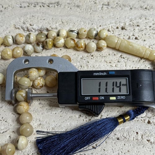 سبحه كهرمان حر شوائب طبيعية مع شكة تفاصل يدوي