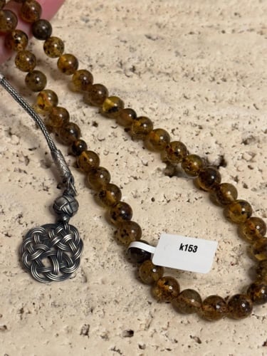 سبحه كهرمان حر شوائب طبيعية