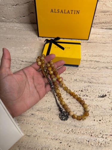 سبحه كهرمان حر شوائب طبيعية