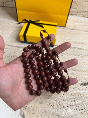 سبحة مصنوعة من حطب القرض الافريقي مع تمليكة شغل يد...