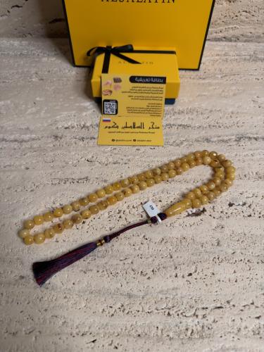 سبحه كهرمان حر شوائب طبيعية مع شكة تفاصل يدوي