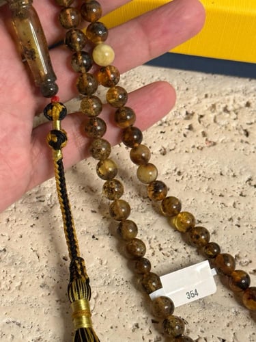 سبحه كهرمان حر شوائب طبيعية