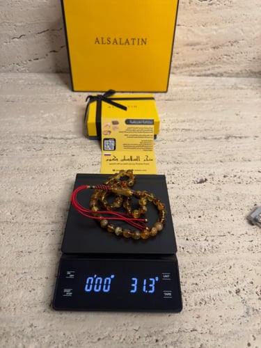 سبحه كهرمان حر شوائب طبيعية