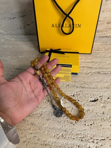 سبحه كهرمان حر شوائب طبيعية