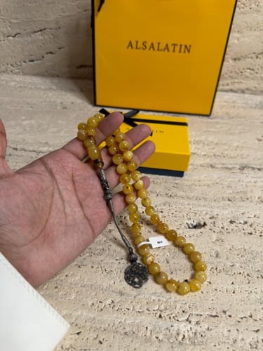 سبحه كهرمان حر شوائب طبيعية