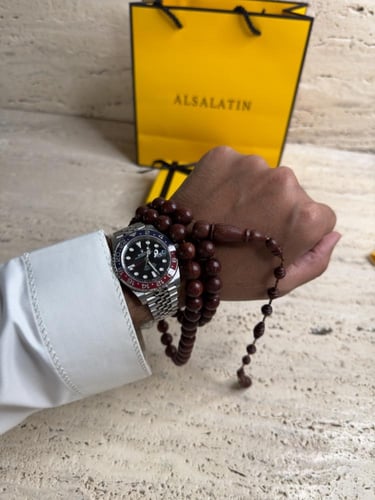 سبحة مصنوعة من حطب القرض الافريقي مع تمليكة شغل يد...