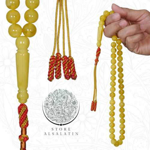 سبحة بكلايت بلجيكي شكه تفصال يدوي الكويت اصفر مدمو...