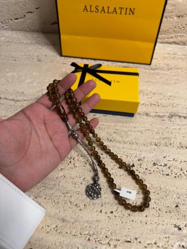 سبحه كهرمان حر شوائب طبيعية