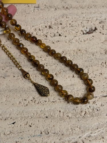 سبحه كهرمان حر شوائب طبيعية