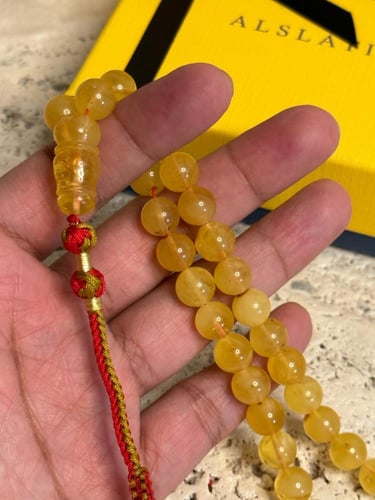 سبحه كهرمان حر شوائب طبيعية