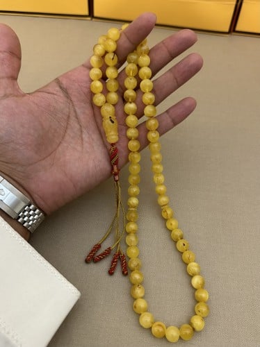 سبحه كهرمان حر شوائب طبيعية