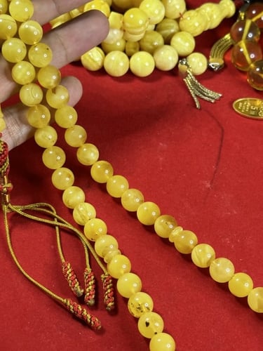 سبحه كهرمان حر شوائب طبيعية