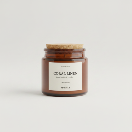 Coral Linen Candle
