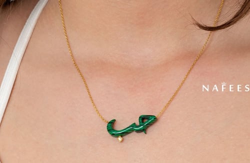 سلسال حب مرصعة بالزيركون و الفضة المطلية بالذهب من...