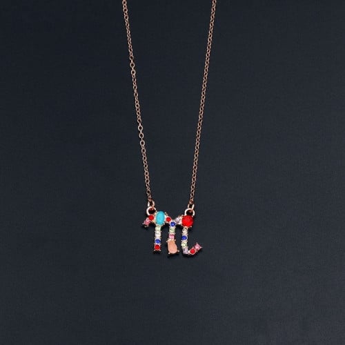 قلادة برج العقرب بأحجار الزيركون ملونة ومطلية بالذ...