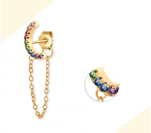 الأقراط المعلقة على هيئة هلال ومرصعة بأحجار الزيرك...