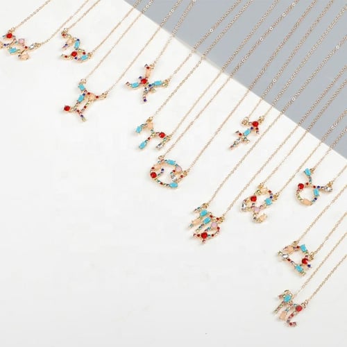 قلادة برج الثور بأحجار الزيركون ملونة ومطلية بالذه...