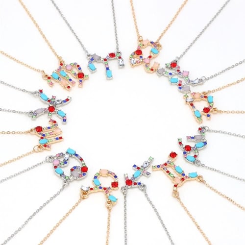 قلادة برج الحوت بأحجار الزيركون ملونة ومطلية بالذه...
