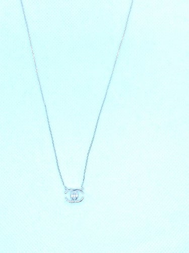 قلادة حرف C المتشابكة من الفضة المطلية بالذهب و مر...