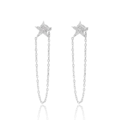 أقراط النجوم المدللة مرصوفة بأحجار الزيركون و مطلي...