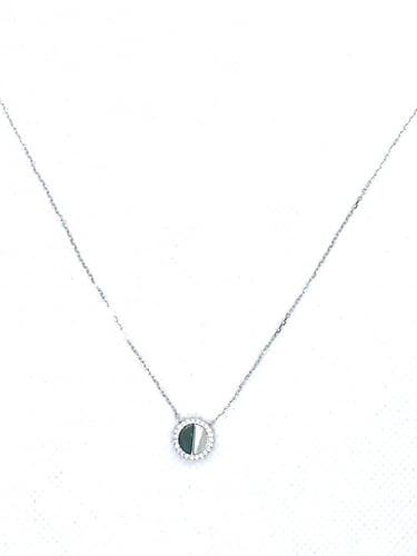 قلادة الدائرة المستديرة من مجوهرات نفيس فضة مطلية...