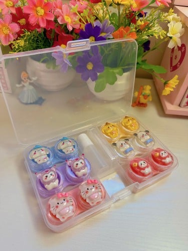 مجموعه 6 علب عدسات سانريو مع ملقط ومساعد