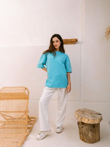 تيشرت أزرق سماوي