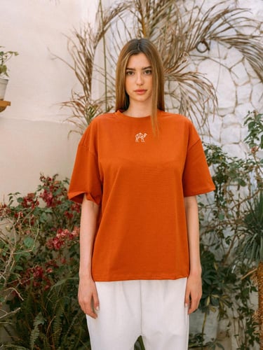 تيشرت برتقالي محروق