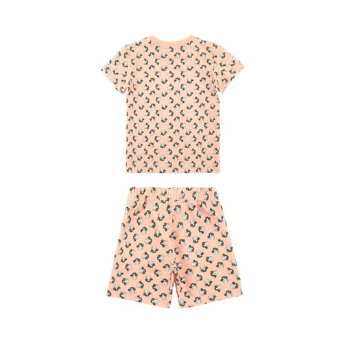 بلوزة اكمام قصيرة و شورت مشمشي