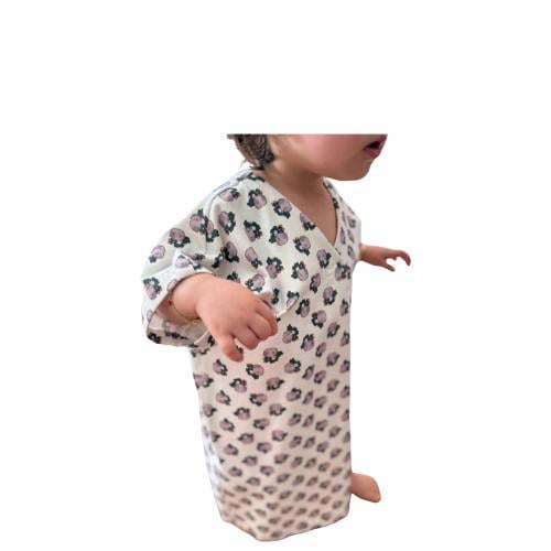 فستان ابيض و ليلكي للاطفال