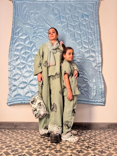 نسيبة حافظ x ثوب صغيري طقم أخضر - بنات