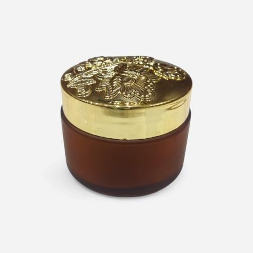 علب بخور فارغ بني غطاء ذهبي12 قطعة