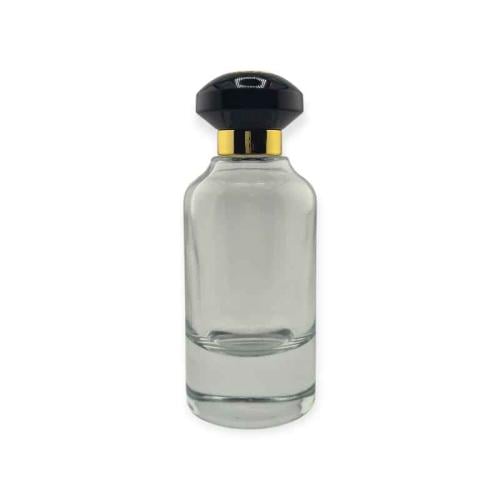 علب زجاج عطور فارغة شفاف غطاء اسود ذهبي12 قطعة 100...