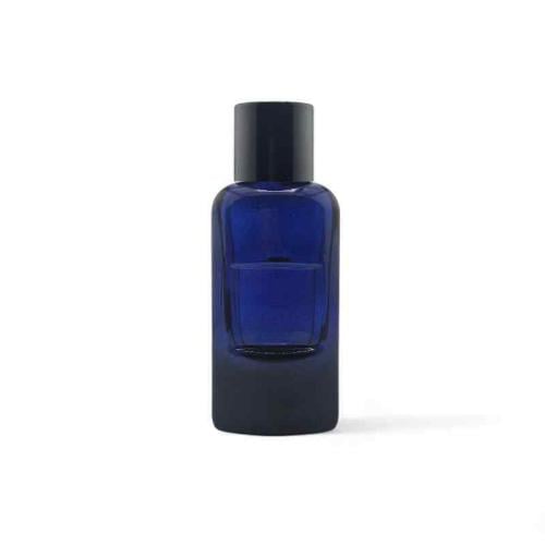 علب عطور فارغة كبس ازرق غطاء اسود 12قطعة