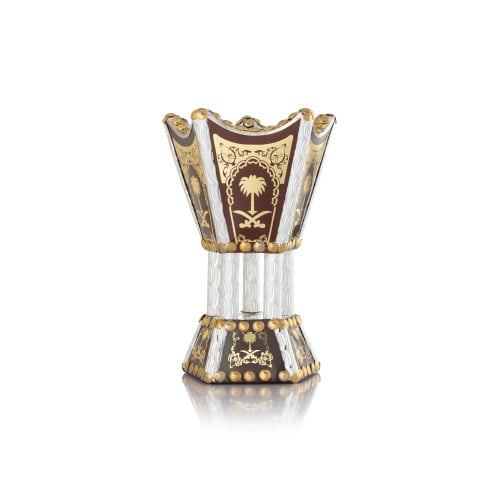 مبخرة حائلي خشب مزخرفة بسيف ونخلة – 17 سم