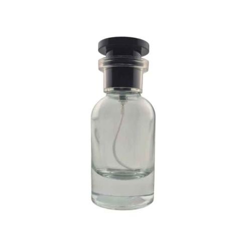علب قزاز عطور فارغة شفاف غطاء اسود 12قطعة